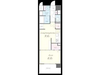 クロスフロント十二所線(1LDK/2階)の間取り写真