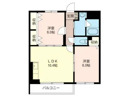 バーリントン・コート(2LDK/2階)の間取り写真