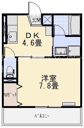 リバービレッジII(1DK/1階)の間取り写真