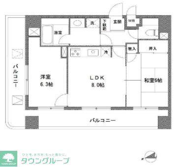 ラヴィータ谷塚駅前I(2LDK/3階)の間取り写真
