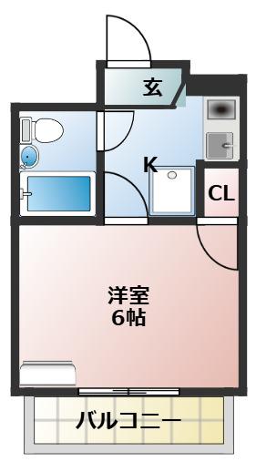 キャピタル壱番館(1K/2階)の間取り写真