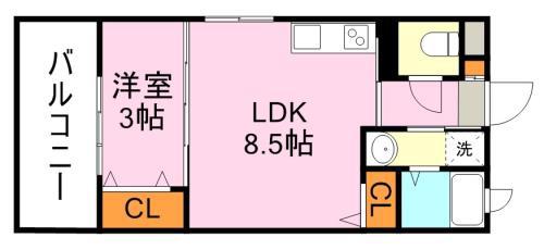 LEAD IN AIS鹿大前(1LDK/4階)の間取り写真