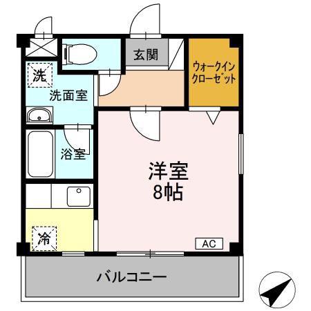 グランコート(1K/1階)の間取り写真