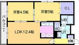 ロイヤルパレス23(2LDK/2階)の間取り写真
