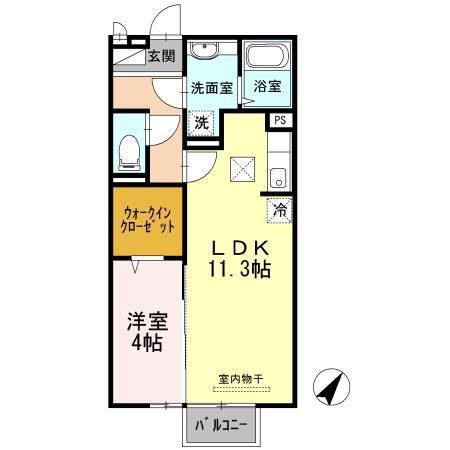 サンシャイン砥堀(1LDK/1階)の間取り写真