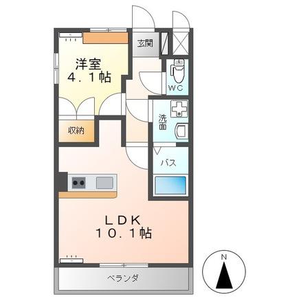トゥインクルII(1LDK/1階)の間取り写真