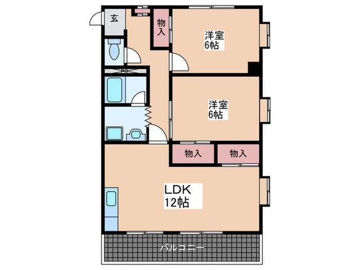 マンション高田(2LDK/2階)の間取り写真