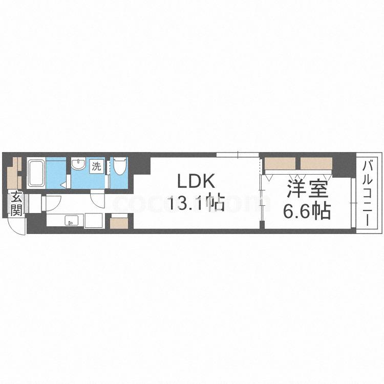 REIOS谷町(1LDK/10階)の間取り写真