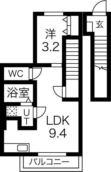 ドルフィンII(1LDK/2階)の間取り写真