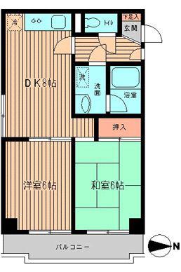 シティハイツ両国(2DK/7階)の間取り写真