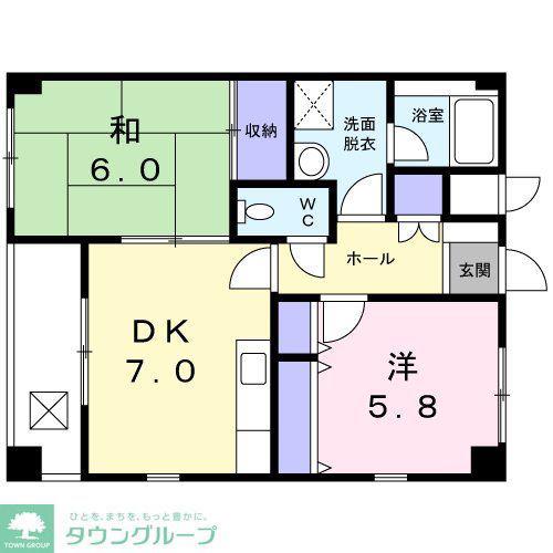 ルネコウノスマンション(2DK/3階)の間取り写真