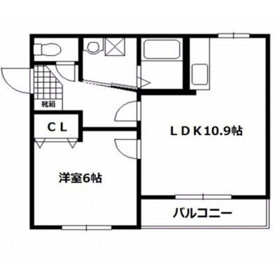 セゾンクレール昭和(1LDK/2階)の間取り写真