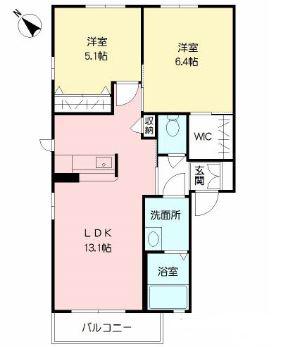 カーサレジオ (2LDK/2階)の間取り写真