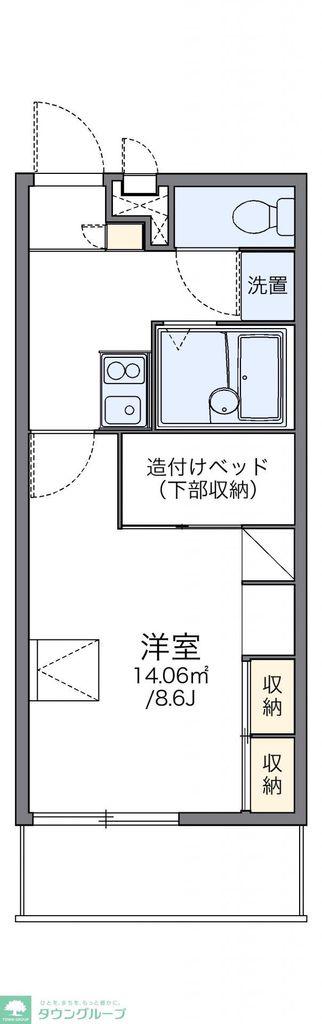 レオパレスボヌール(1K/1階)の間取り写真
