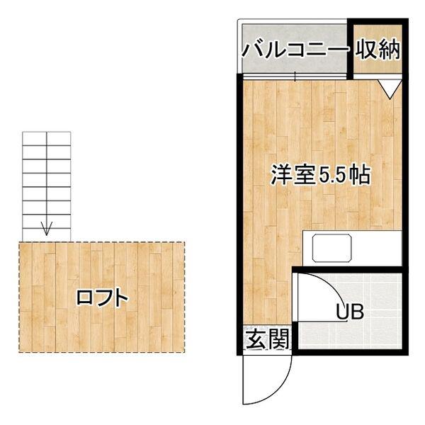 ヴィクトリアコート北野田(1K/2階)の間取り写真