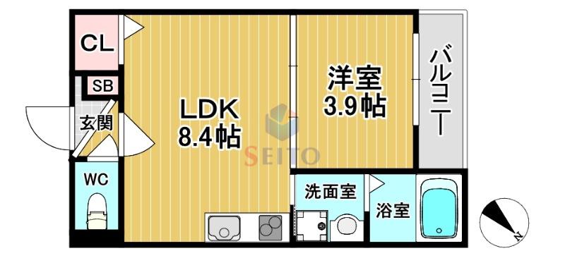 BEL OKAMACHI(1LDK/3階)の間取り写真