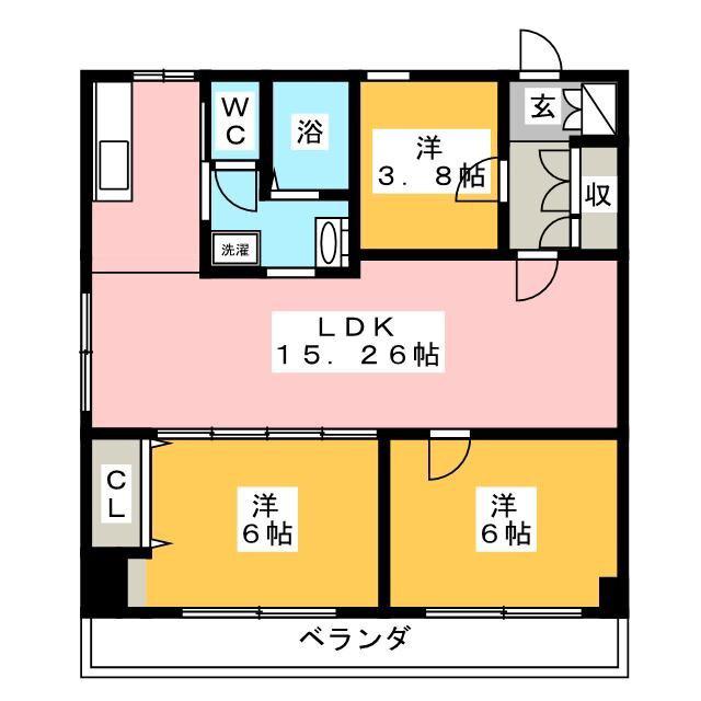 NO.1サンライズビル(2SLDK/2階)の間取り写真