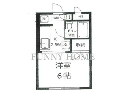ハウゼ松陰(ワンルーム/1階)の間取り写真