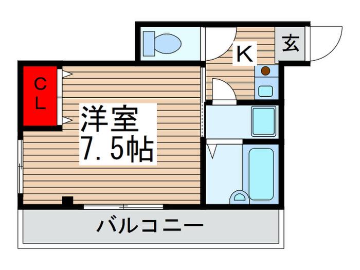 メゾンニューマウンテン(1K/2階)の間取り写真