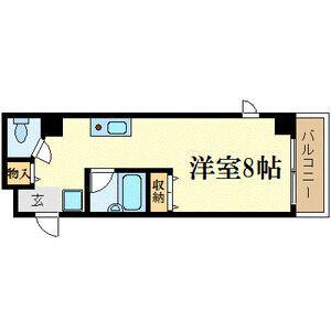 エミネンスコート瀬田(1K/4階)の間取り写真