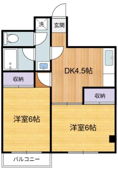 シティパル吉祥寺(2DK/3階)の間取り写真