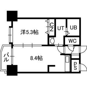 ル・ノール福住(1LDK/6階)の間取り写真