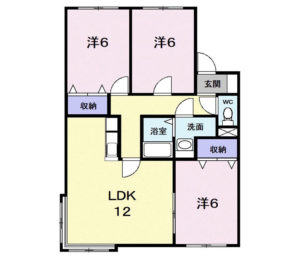 メゾン・ド・エスポワール(3LDK/1階)の間取り写真