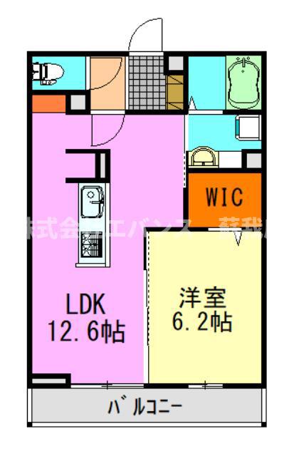 D-カヴェリ本千葉(1LDK/2階)の間取り写真
