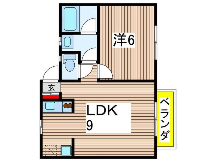 メゾンマッシュ(1LDK/2階)の間取り写真