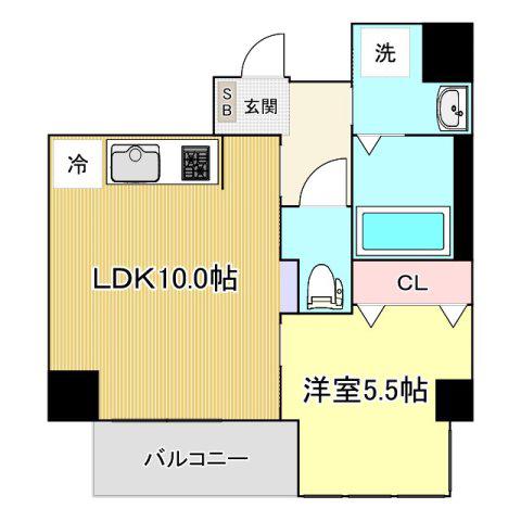 CHEZ KOTOBUKI(1LDK/5階)の間取り写真