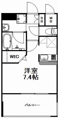 エンクレスト天神MARK(1K/5階)の間取り写真