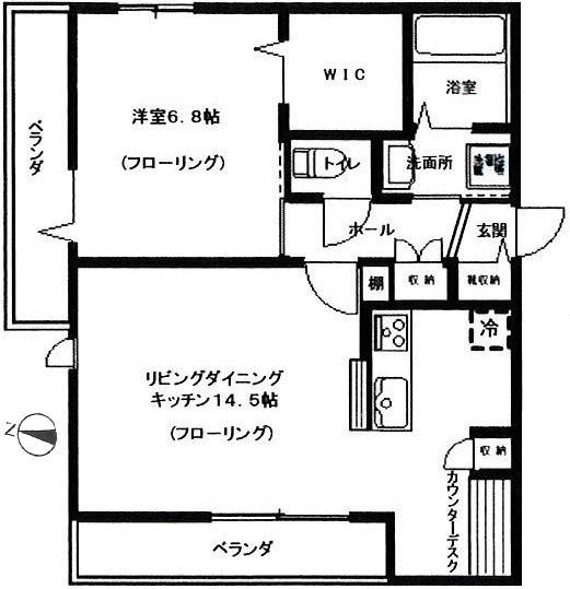 エンゼ桜新町(1LDK/3階)の間取り写真