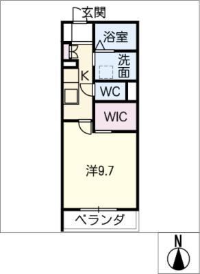 ソレイユ神山(1K/3階)の間取り写真