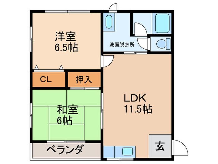 寿ハイツ(2LDK/3階)の間取り写真