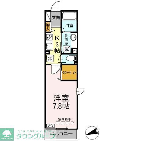 フラットサクセスII(1K/2階)の間取り写真