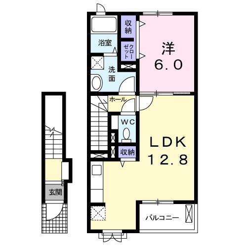 グランド シャイン IV(1LDK/2階)の間取り写真