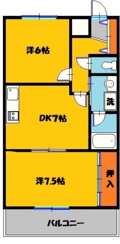 リーブルコーポII(2DK/3階)の間取り写真