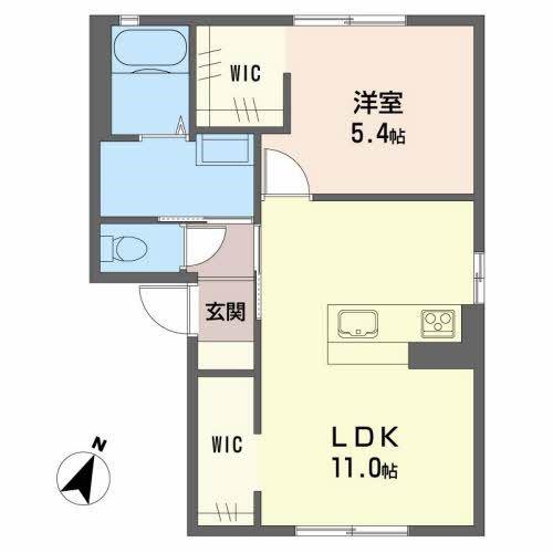 フォーレスサンパティークB(1LDK/1階)の間取り写真