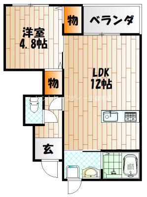 エスプランティ SGK(1LDK/1階)の間取り写真