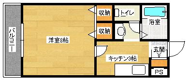 フレンズ壱番館(1K/1階)の間取り写真