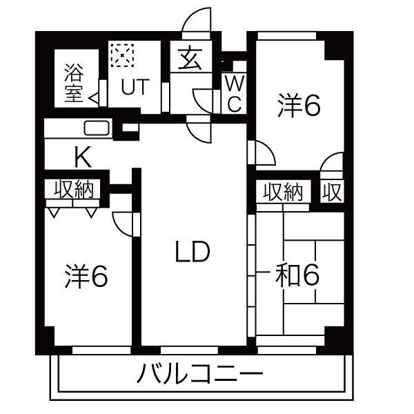 ボヌール千里中央(3LDK/3階)の間取り写真