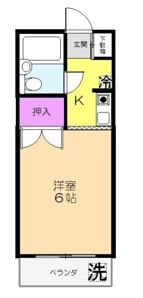 アーバンライフ小手指(1K/2階)の間取り写真