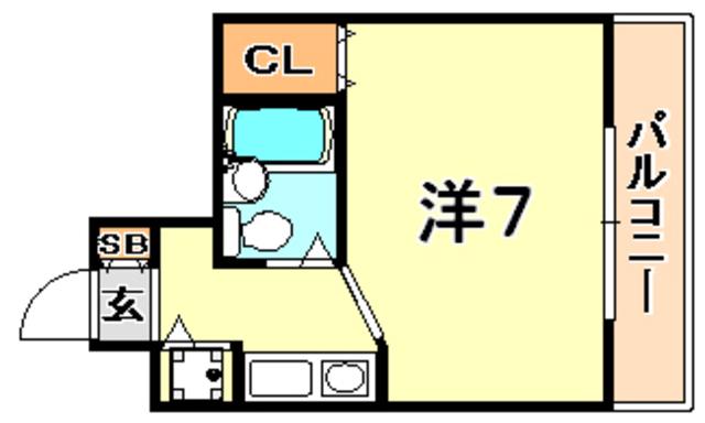 メゾンドパレス荒田(ワンルーム/3階)の間取り写真