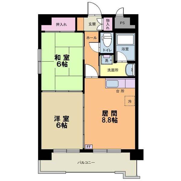 ノール表参道(2DK/3階)の間取り写真
