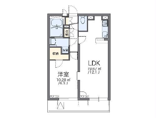 レオパレスマメゾンウメジマ(1LDK/3階)の間取り写真