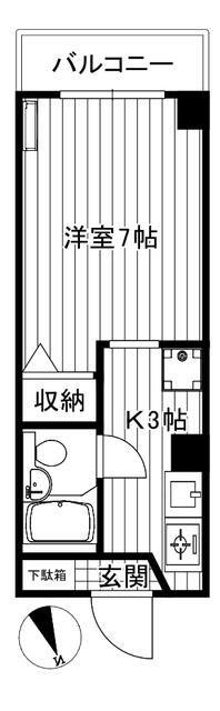 セレーサ西日暮里(1K/2階)の間取り写真