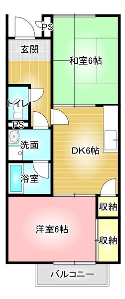サンサープラスIII(2DK/1階)の間取り写真