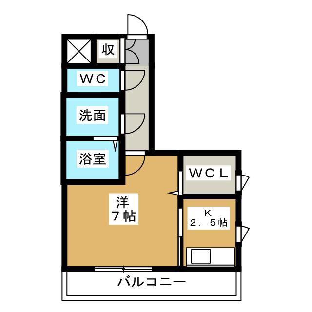 メルベーユ(1K/1階)の間取り写真