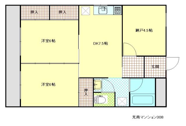 光南マンション(3DK/3階)の間取り写真