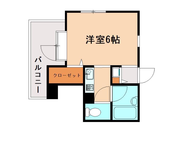 ドミ・エスポワール南福岡(1K/8階)の間取り写真